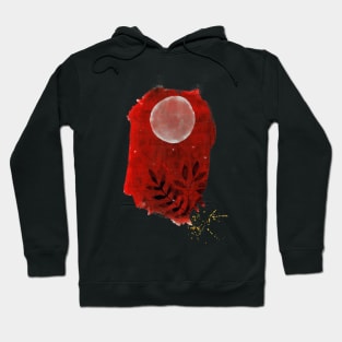 Abstract Watercolour: Red Moon Hoodie